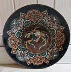 Antiek groot Japans bord Cloisonne emaille Feniks 1850, Antiek en Kunst, Ophalen of Verzenden