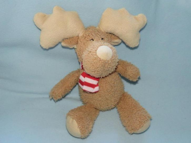 Heerlijk zachte knuffel eland met sjaaltje 30 cm, Kinderen en Baby's, Speelgoed | Knuffels en Pluche, Zo goed als nieuw, Overige typen