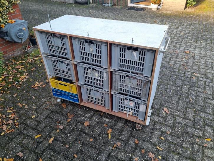 Verrijdbare Kar met Kisten / Kratten, Doe-het-zelf en Verbouw, Transportwagens, Transportkar, 100 liter of meer, Ophalen