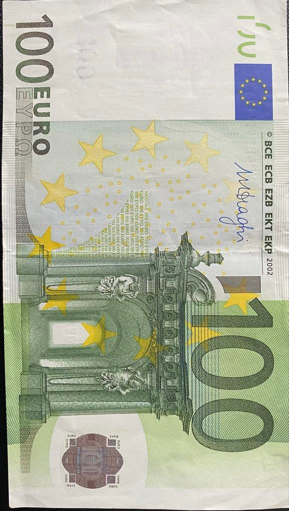 100 Euro Biljet 2002, Postzegels en Munten, Bankbiljetten | Europa | Eurobiljetten, Ophalen, Overige landen, 100 euro, Los biljet