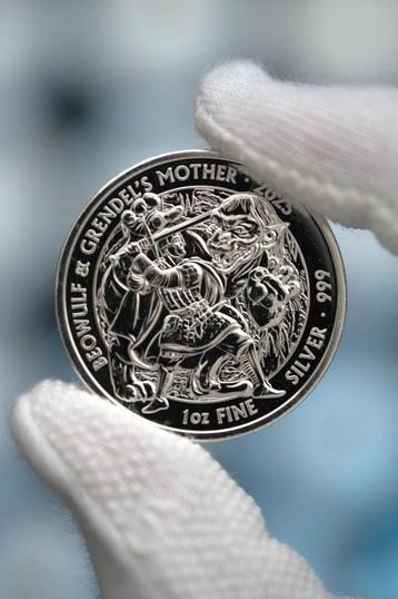 1 oz Zilveren Munt 2025 – Beowulf & Grendels Moeder beschikbaar voor biedingen