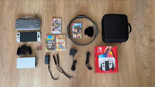 Nintendo Switch OLED (+games, toebehoren), Spelcomputers en Games, Games | Nintendo Switch, Zo goed als nieuw, Overige genres