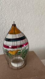 Oude diorama kerstbal met geel vogeltje, Diversen, Kerst, Ophalen of Verzenden, Gebruikt