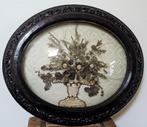 Uitzonderlijk GROOT antiek HAARWERK bol glas * Napoleon III, Antiek en Kunst, Ophalen of Verzenden