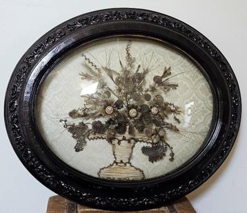 Uitzonderlijk GROOT antiek HAARWERK bol glas * Napoleon III beschikbaar voor biedingen