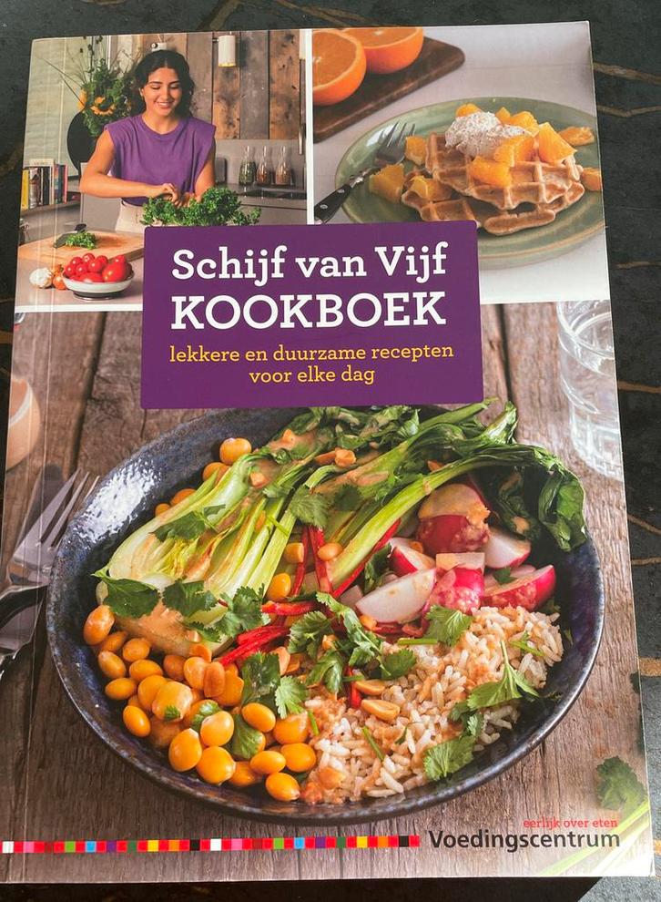 Schijf van Vijf Kookboek - Lekker en Duurzaam!, Boeken, Kookboeken, Zo goed als nieuw, Hoofdgerechten, Nederland en België, Gezond koken