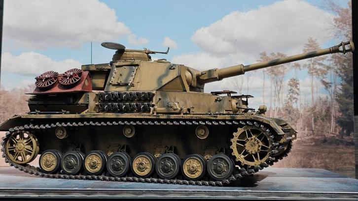 1/16 Panzer 4 (IV) met vol interieur, Hobby en Vrije tijd, Modelbouw | Auto's en Voertuigen, Zo goed als nieuw, Tank, Groter dan 1:32