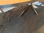 Tafel visgraat gerecycled teak ovaal 240x110 matrix poot, 200 cm of meer, Nieuw, 100 tot 150 cm, Metaal