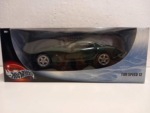 TVR Speed 12 British Racing green Hot Wheels metal 1:18 KRD, Hobby en Vrije tijd, Modelauto's | 1:18, Zo goed als nieuw, Auto
