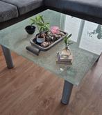 Gratis af te halen;  salontafel, Huis en Inrichting, Tafels | Salontafels, Gebruikt, 100 tot 150 cm, Vierkant, Glas