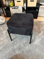 Klein zwart velours velvet krukje poefje, Ophalen of Verzenden, Zo goed als nieuw, Rond, Minder dan 50 cm