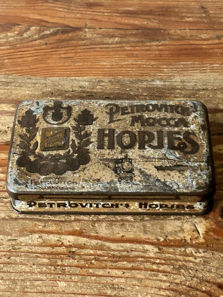 J. Petrovitch, Amsterdam, Holland - Mocca - Hopjes, Verzamelen, Blikken, Gebruikt, Overige, Ophalen of Verzenden