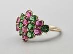 Gouden Vintage ring met edelstenen tourmalijn. 2025/341., ., Ophalen of Verzenden, Zo goed als nieuw, Met edelsteen