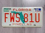 Kentekenplaat Florida USA 1990 Nummerplaat Nummerbord, Auto's, Gebruikt, Ophalen of Verzenden