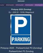 Parkingticket P3 zondag (22/06) PinkPop, Tickets en Kaartjes, Eén persoon, Juni