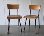 Vintage school stoelen (schoolmeubilair), Metaal, Twee, Gebruikt, Vintage