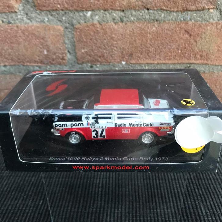 1:43 SPARK SIMCA 1000 RALLYE 2 MONTE CARLO **NIEUW**, Hobby en Vrije tijd, Modelauto's | 1:43, Nieuw, Auto, Overige merken, Ophalen of Verzenden