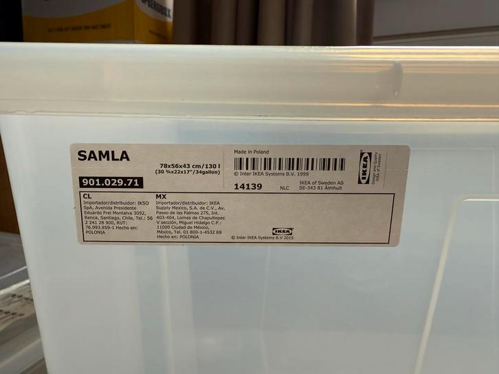 IKEA SAMLA Bewaarbak 130L - Groot Formaat, Huis en Inrichting, Woonaccessoires | Kisten, Gebruikt, 75 cm of meer, 50 tot 75 cm
