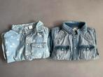 Twee denim look blouses maat 86, Kinderen en Baby's, Babykleding | Maat 86, Ophalen, H&M, Zo goed als nieuw, Overhemdje of Bloesje