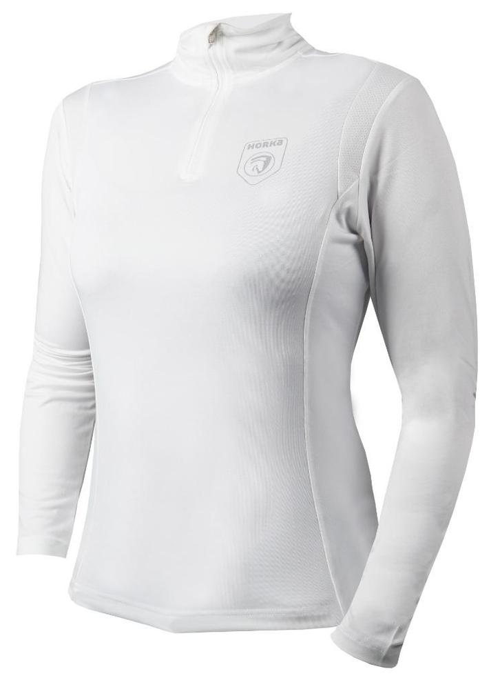 Wit Horka Windsor wedstrijdshirt 104 128 140 M L XL en XXL, Dieren en Toebehoren, Paardrijkleding, Nieuw, Dames, Kinderen, Bovenkleding