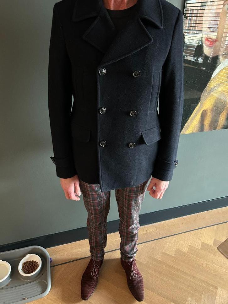 donkerblauwe jas scotch and soda, Kleding | Heren, Jassen | Winter, Zo goed als nieuw, Maat 52/54 (L), Blauw, Ophalen of Verzenden