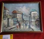 PARIJS * OLIEVERF OP LINNEN * Fraai Stadsgezicht Burnett *, Antiek en Kunst, Ophalen of Verzenden