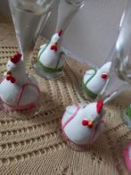 Borrel glazen met paaskip 6 stuks, Verzamelen, Glas en Borrelglaasjes, Ophalen of Verzenden, Zo goed als nieuw, Borrel- of Shotglas