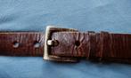 3.5 cm Donker bruine dik lederen riem (grote gaatjes), 95 tot 105 cm, Bruin, Verzenden, Echt leder