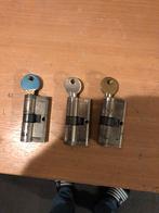 3 cylindersloten met sleutel, Ophalen of Verzenden, Gebruikt, Slot