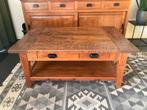 Teak teakhout houten koloniale salontafel, Ophalen, Gebruikt, 100 tot 150 cm, 50 tot 75 cm