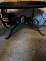 Tafel met smeedijzeren voet en marmerblad, Ophalen, Gebruikt, 50 tot 75 cm, Rond