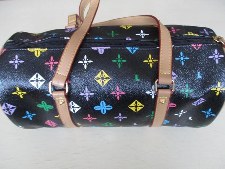 *NIEUW*  zwart rol tasje met leuke kleurige print, Sieraden, Tassen en Uiterlijk, Tassen | Damestassen, Nieuw, Schoudertasje, Zwart