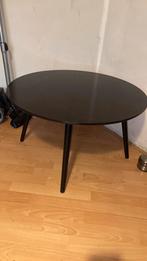 Zwarte ronde salontafel, Huis en Inrichting, Tafels | Salontafels, Ophalen, Rond, 50 tot 100 cm, Zo goed als nieuw