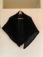 Zwarte omslagdoek stola nieuw met schulprand, Ophalen of Verzenden, Nieuw, Maat 42/44 (L), Zwart