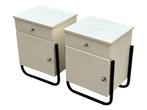 Vintage nachtkastjes set van 2 Bauhaus-stijl jaren 50 design, Gebruikt, Minder dan 45 cm, Vintage, Vintage