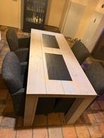 Eet tafel inclusief rol stoelen en of houten bankjes, Huis en Inrichting, Tafels | Eettafels, Ophalen, Gebruikt, 50 tot 100 cm