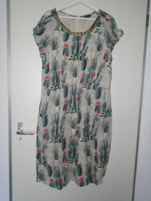 DiDi Prachtige Viscose Jurk met Cactus Print maat XL ZGAN, Kleding | Dames, Jurken, Zo goed als nieuw, Maat 46/48 (XL) of groter