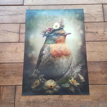 Art print roodborstje beschikbaar voor biedingen