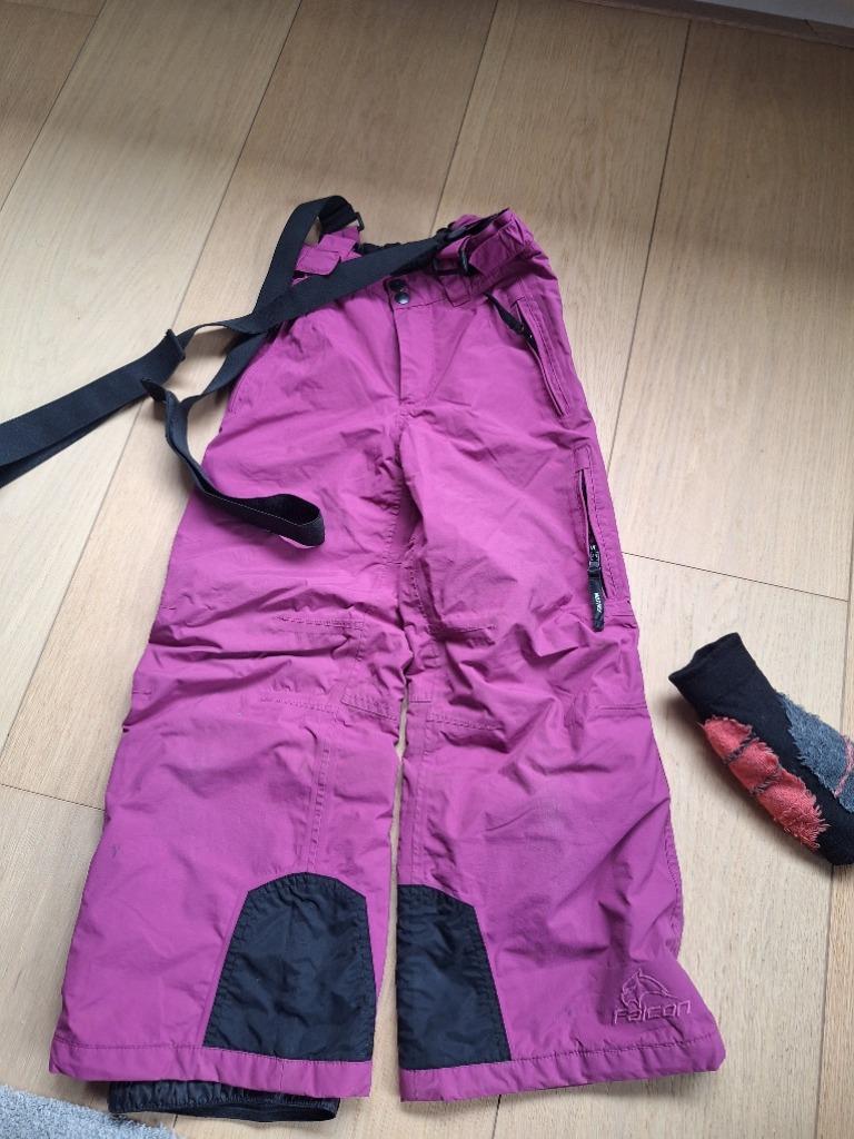 Skibroek maat 128 Falcon paars, Ophalen of Verzenden, 100 tot 140 cm, Kleding, Overige merken