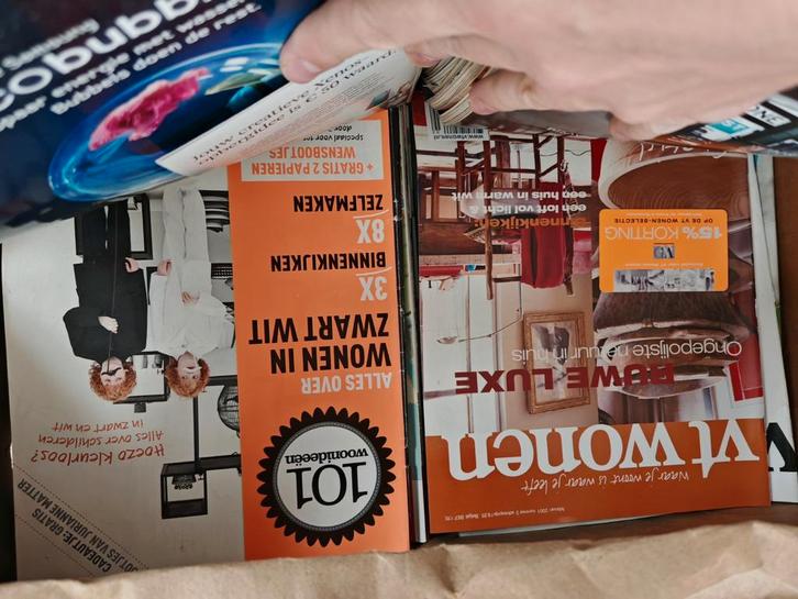 Doos Tijdschriften VT Wonen, Adriana, 101 Woonideeën, Boeken, Tijdschriften en Kranten, Gelezen, Overige typen, Ophalen of Verzenden