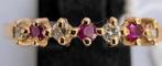 14 karaat gouden ring met robijnen en briljanten maat 19, 18 tot 19, Nieuw, Ophalen of Verzenden, Dame