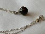 Zilveren collier met hanger klauw Tijgeroog, Verzenden, Zo goed als nieuw, Met edelsteen, Zilver