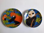 Twee Kunst gebaksbordjes Ateliers Reinaerde Beren  en Panda, Keramiek, Ophalen of Verzenden, Zo goed als nieuw, Bord(en)