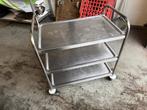 RVS Serveerwagen met 3 Etages trolley rvs horeca keuken, Ophalen, Gebruikt