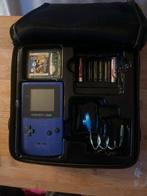 Game Boy Color Paars + Case + 3 Games, Ophalen of Verzenden, Gebruikt, Game Boy Color, Met games