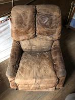 Vintage verstelbare fauteuil, 75 tot 100 cm, Gebruikt, Leer, 75 tot 100 cm