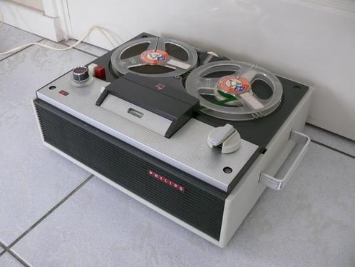 Perfect spelende bandrecorder Philips EL3551 - 4 sporen, Audio, Tv en Foto, Bandrecorders, Bandrecorder, Met stofkap, Met banden