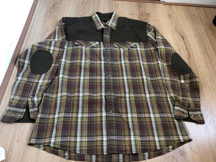 Shooterking geruit overhemd 42 groen bruin heren, Kleding | Heren, Overhemden, Zo goed als nieuw, Halswijdte 43/44 (XL), Bruin