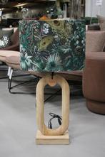Prachtige tafellamp Light & Living hout & velvet ovaal, Ophalen of Verzenden, Zo goed als nieuw, Hout, Minder dan 50 cm