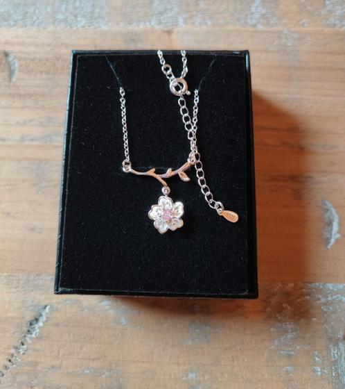 Sakura ketting met 925 Sterling Zilveren teken., Sieraden, Tassen en Uiterlijk, Kindersieraden, Nieuw, Ketting, Roze, Verzenden